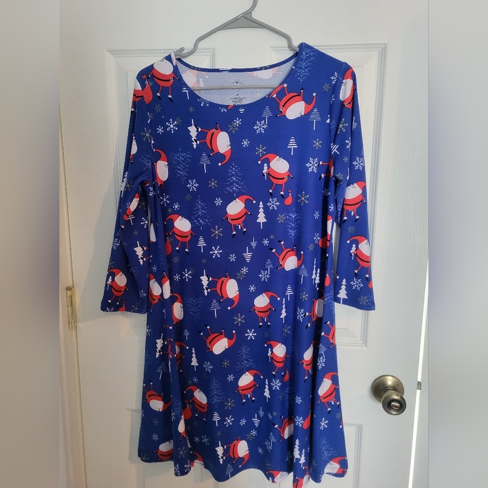 St. John's Bay Festive Blue Santa Dress